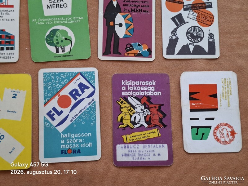 Kártyanaptár 1966 évek !  16 db  !