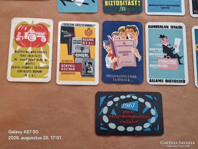 Kártyanaptár 1961 évek !  11 db  !
