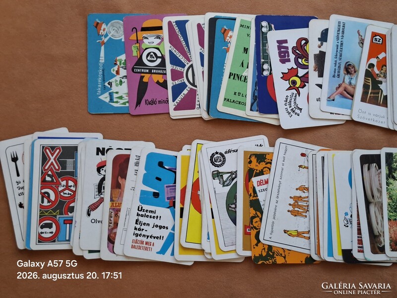 Kártyanaptár 1970 évek ! 295 db ! 1970- 1979 ig vannak !  150 ft / db ára !