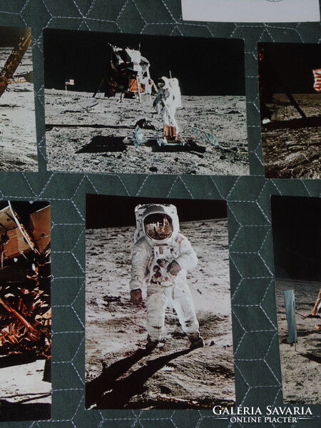Képeslap,8 db,USA,NASA,űrkutatás,APOLLO 11 holdra szállás,Armstrong,Collins,Aldrin űrhajós,1969-