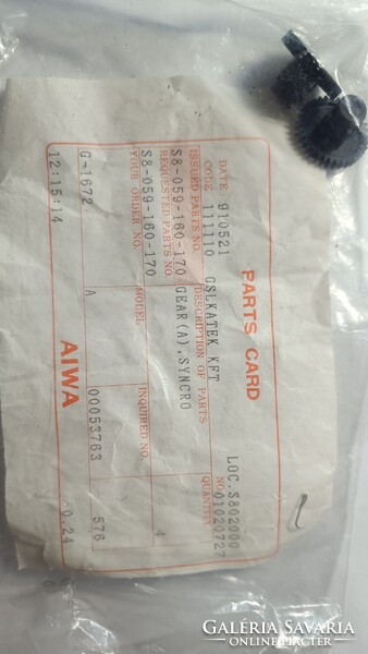 AIWA S8 059 160 170 Syncro Gear gyári NOS 2 db eredeti csomagolásban