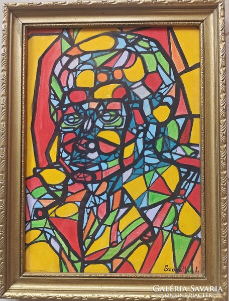 Signed (Szobotka I.) Oil - Cardboard Painting