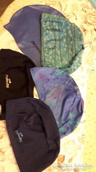 Swimmer Various Colorful Swim Caps 5 pcs. in One Set. Adult Size