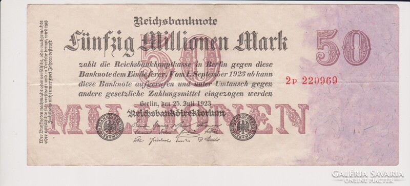 Német Birodalom 50 millió márka 1923 VF   /B2/