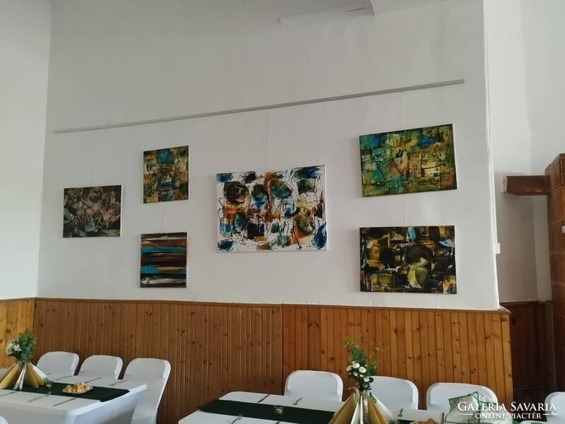 Baján Ildikó painting 80 x 80 cm. Ancient vision.