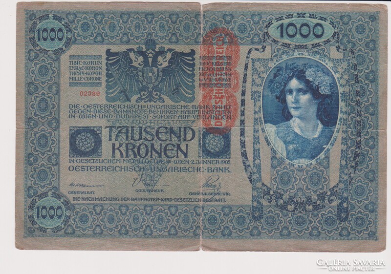 Osztrák-Magyar 1000  korona 1902  VG