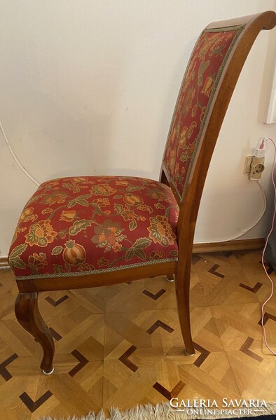 Antik 19,sz végi nagypolgári étkezőgarnitúra Extra méretűre(440 cm)bővíthető asztal + 6 db szék+üveg