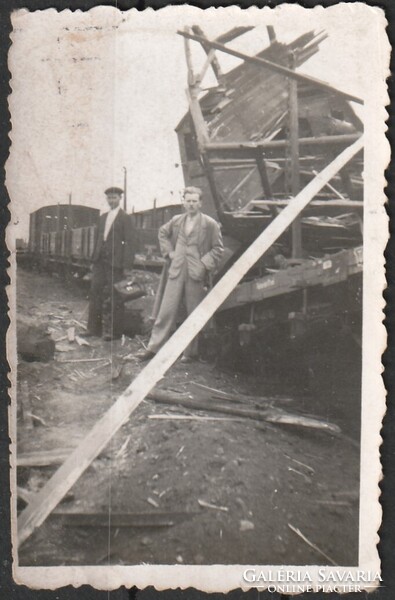 E - 202  Szolnok Tiszai Pályaudvar háborús rombolása amatőr fotókon 1941 Helytörténeti dokumentum!