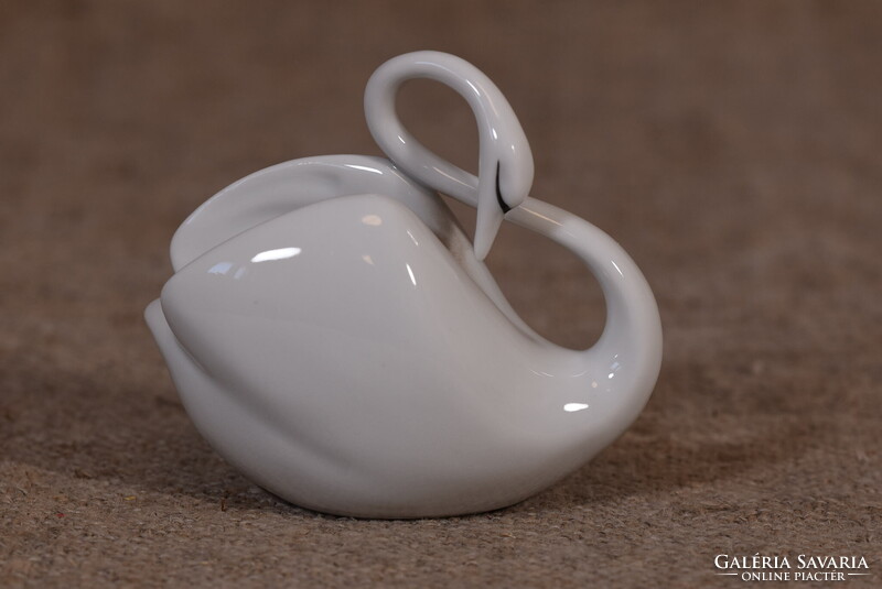 Hollóháza porcelán hattyú figura Art Deco stílus Magyarország 1960-as évek