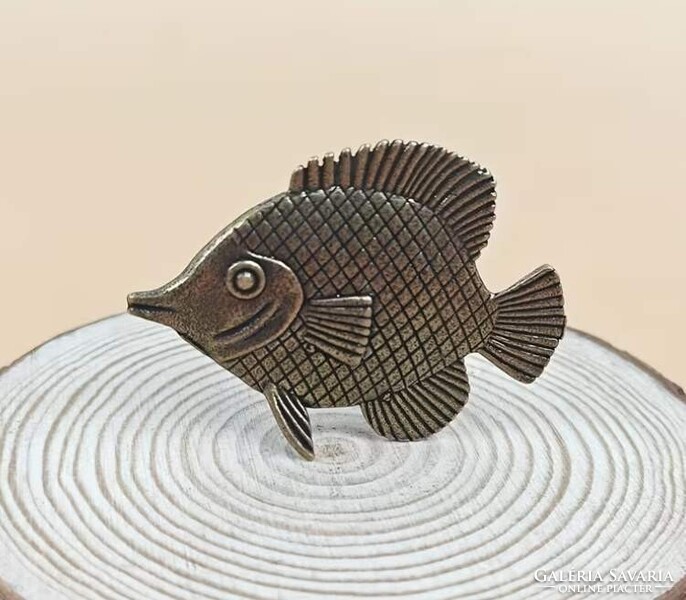 Cast Copper Discus Fish Figurine