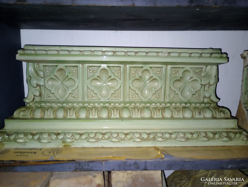 Secessionist Antique Tile Stove Door with Cast Iron Doors – Szeged
