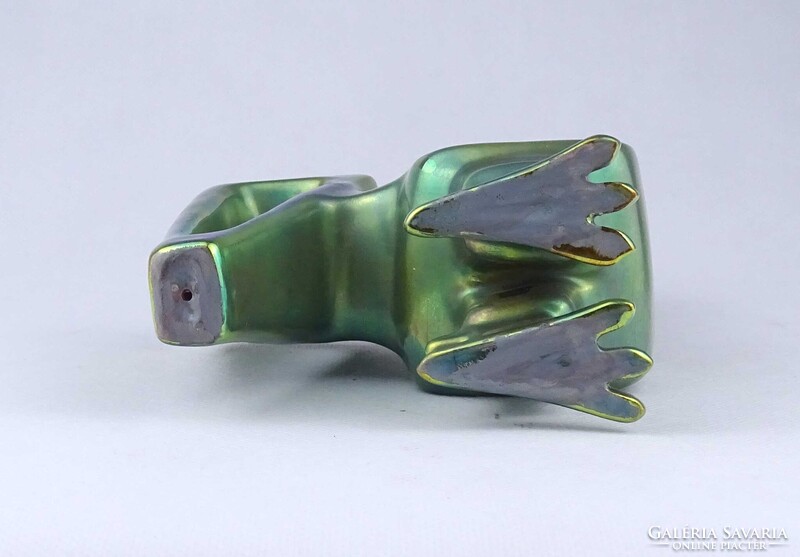 2B235 Mid century eozin mázas Zsolnay porcelán kakas - Nádor Judit formaterv 20 cm