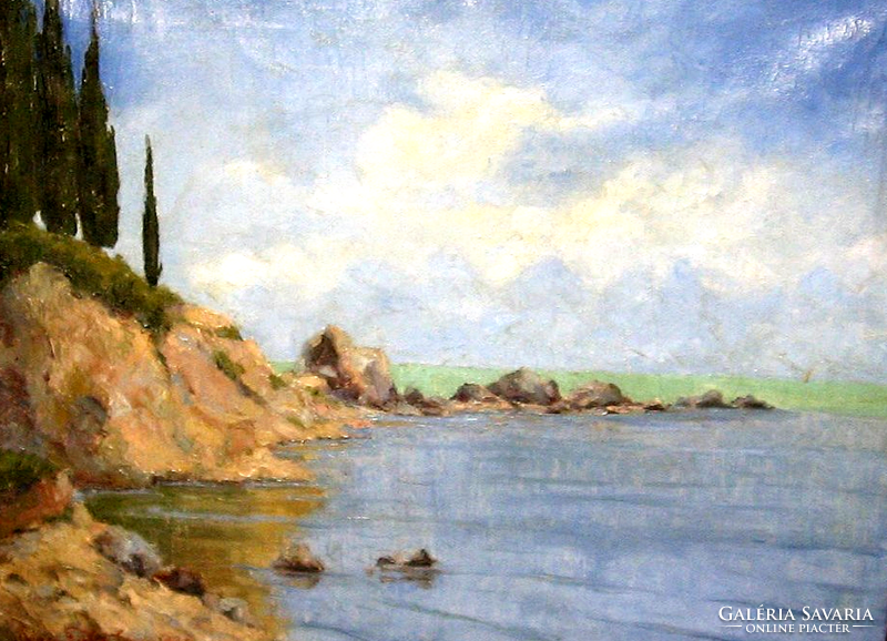 SPLIT 1930 ORIGINAL WONDERFUL BUDAPEST FISCHER EDWIN / 1887-1931 / PAINTING