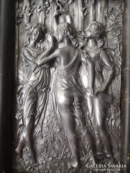 SZECESSZIÓS ÓN DOMBORMŰ, ART NOUVEAU PLAKETT - BOTICELLI FESTMÉNYE UTÁN