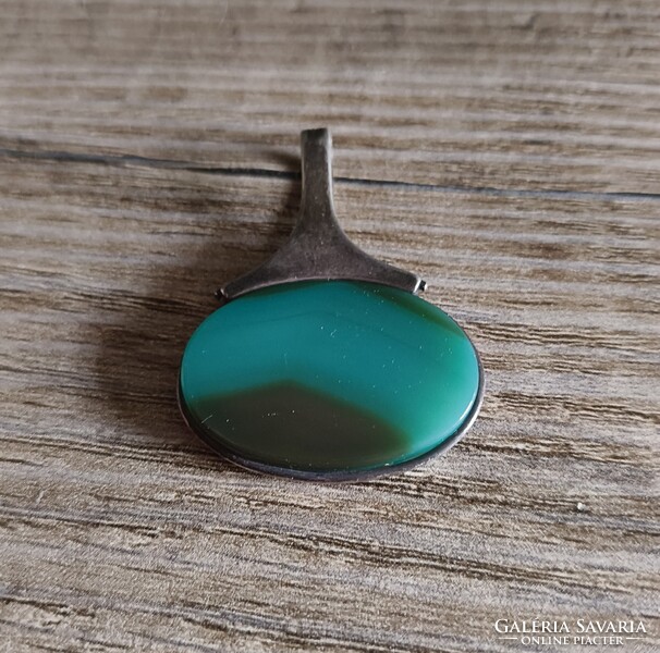 Vintage ezüst medál/achat
