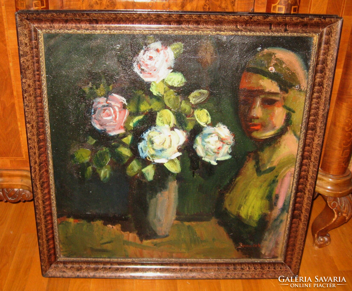 GUARANTEED ORIGINAL ART DECO STILL LIFE BY BENEDEK JENŐ / 1906-1987