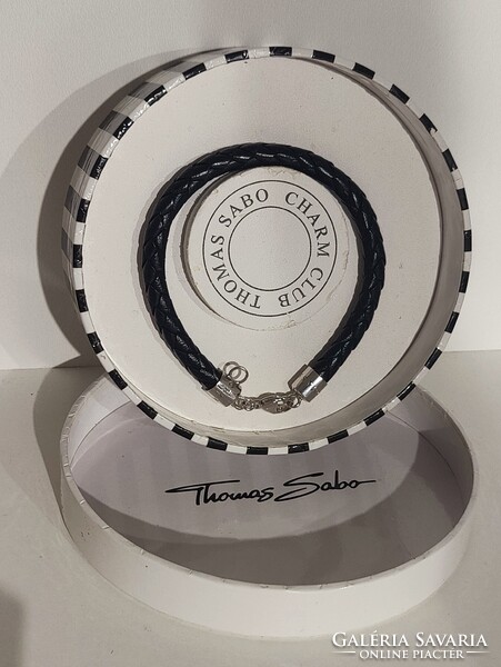 Thomas Sabo charm bőrkarkötő ezüst csattal