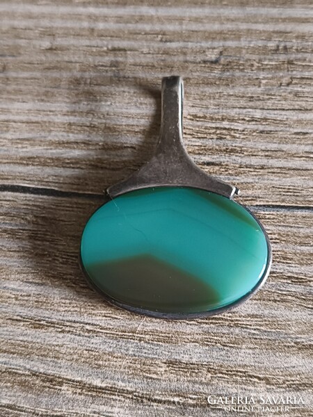 Vintage ezüst medál/achat
