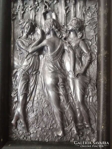 SZECESSZIÓS ÓN DOMBORMŰ, ART NOUVEAU PLAKETT - BOTICELLI FESTMÉNYE UTÁN