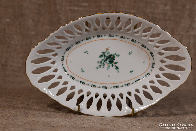 Ingres Weisse Marienbad porcelán áttört kínálótál bonbonier aranyozott Németország
