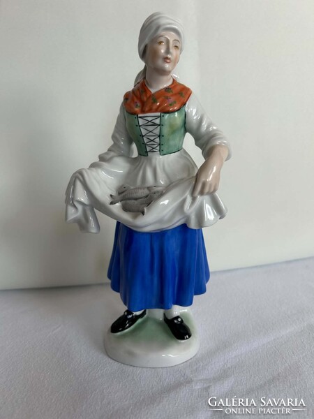 Herendi Halárus nő porcelán figura - 5703 - kézzel festett - 25 cm - hibátlan