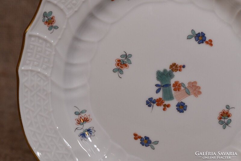Meissen porcelán desszerttányér Streublumen virágcsokor Németország