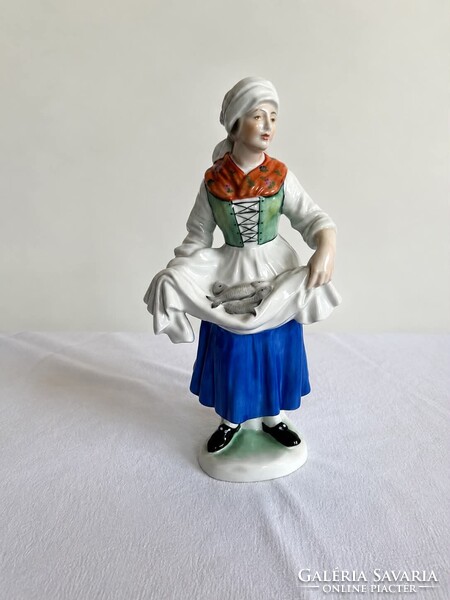 Herendi Halárus nő porcelán figura - 5703 - kézzel festett - 25 cm - hibátlan