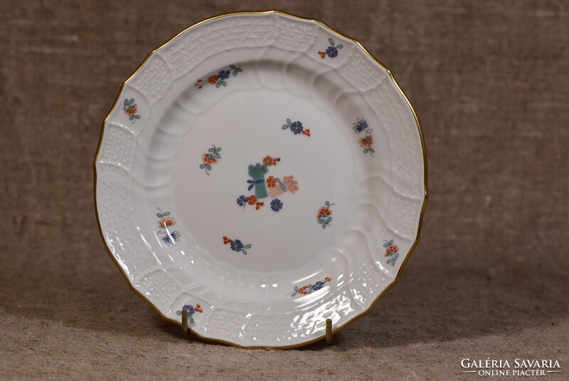 Meissen porcelán desszerttányér Streublumen virágcsokor Németország