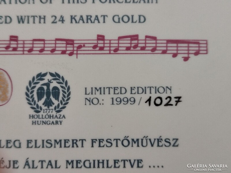 Hollóházi Faragó Miklós " Négy évszak " Tálak 24k aranyozással. Garnitúra./ 31cm./