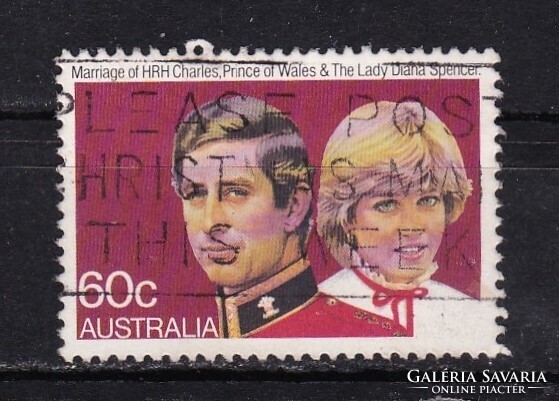 1981 Ausztrália 60c Károly herceg és Lady Diana Spencer Esküvője Pecsételt Bélyeg