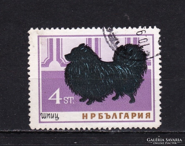 1964 Bulgária 4 Spitz Kutya Pecsételt Bélyeg