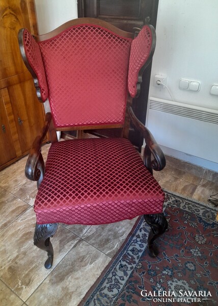 Elegáns, klasszikus füles fotel (wingback karosszék)