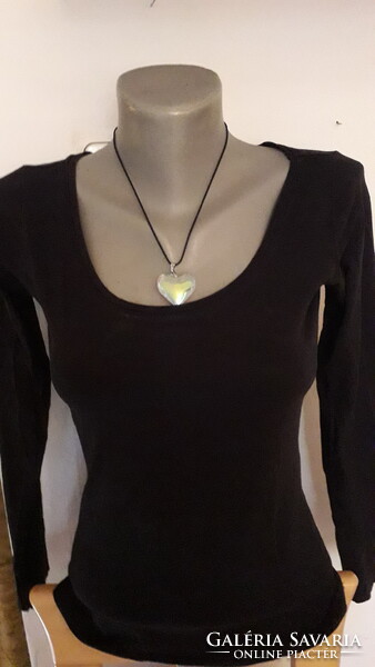 Basic H&M Black Stretch Long Sleeve Top 38-40