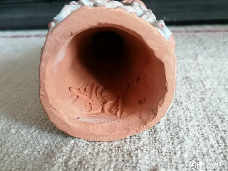 Antalfiné Szente Katalin kerámia - Lány legyezővel - 13 cm -