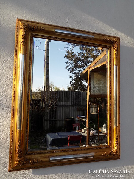 Bieder restored faceted mirror. Flawless, 87 x 73 cm. The mirror is new.