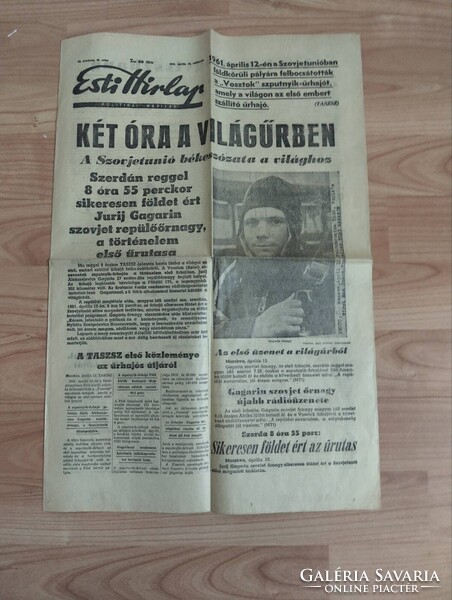 Esti Hírlap és Esti Hírlap külön kiadás 1961. április 13. - Gagarin űrutazása
