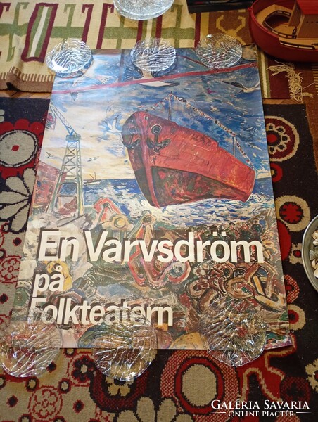 Svéd színházi plakát az 1980-as évekből, amely a göteborgi Folkteatern színház „En Varvsdröm” (Egy h