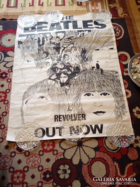 Beatles híres, 1966-os Revolver albumának eredeti brit promóciós posztere (Klaus Voormann ikonikus g