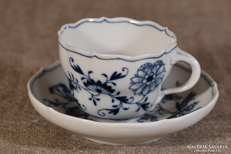 Meissen porcelán kávéscsésze aljjal Streublumen virágok Németország