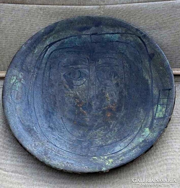 Modernist Picasso-Style Handmade Ceramic Decorative Plate