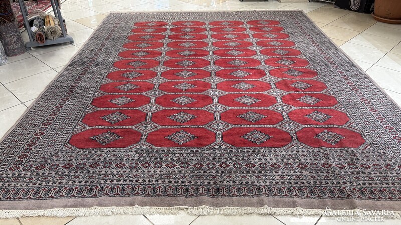 4404 Large Pakistani Yamud Hand-Knotted Wool Persian Rug 260x330cm
