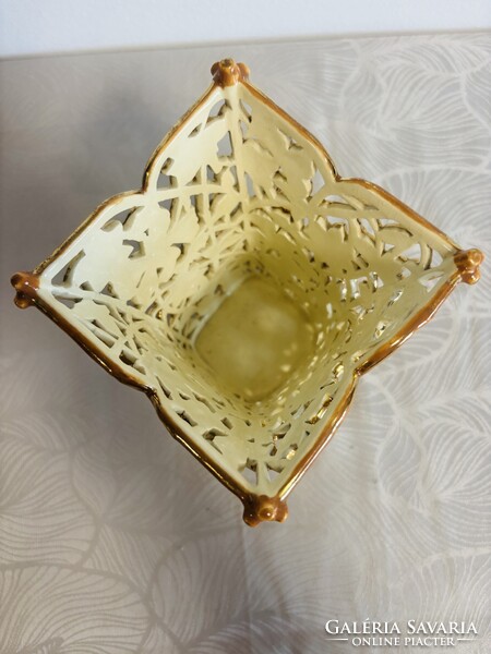 Zsolnay pierced vase from the bamboo series circa 1890