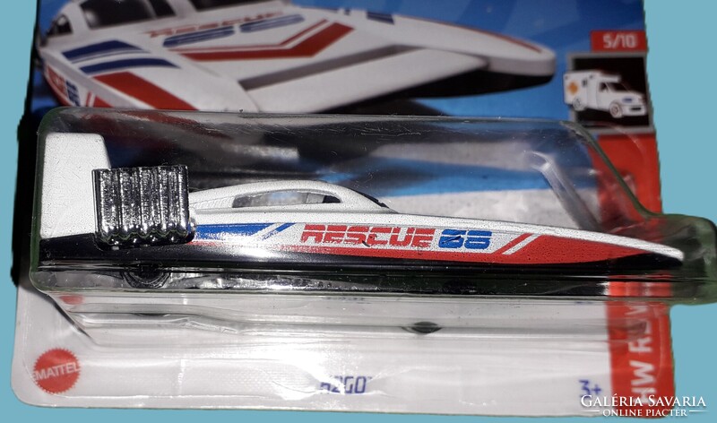 2023. MATTEL - HOT WHEELS - HW Rescue 5/10 H2GO Rescue 68 - 1 :64 fém csónak/kisautó a képek szerint