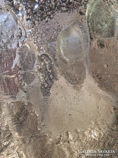 Hollóházi Glass Plate with Tenyér Imprint circa 1980