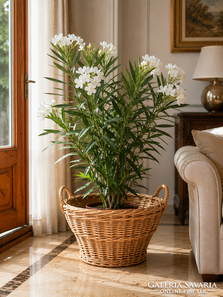 Újszerű, nagy fonott fűzfa kosár / hatalmas kaspó, virágtartó, fáskosár (49 cm)