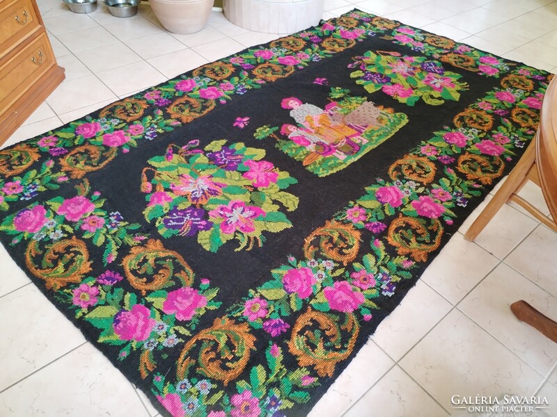 HOLLÓHÁZI ANCIENT SCENE HANDMADE KILIM WEAVE !!