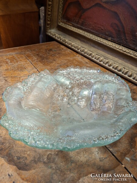 Hollóházi Glass Plate with Tenyér Imprint circa 1980