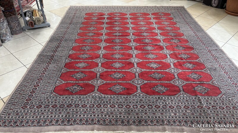 4404 Large Pakistani Yamud Hand-Knotted Wool Persian Rug 260x330cm