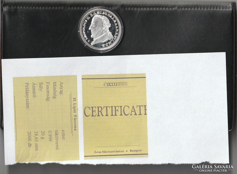Királyi koronák 5 Korona II. Lipót eredeti certifikáció nincs meg.