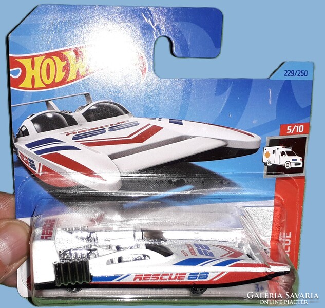 2023. MATTEL - HOT WHEELS - HW Rescue 5/10 H2GO Rescue 68 - 1 :64 fém csónak/kisautó a képek szerint